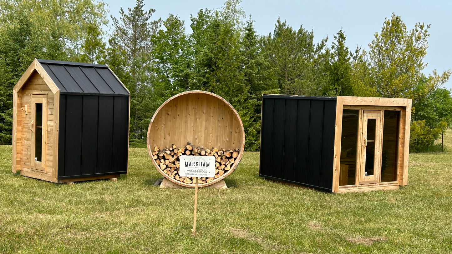 The Barrel Wood Storage - Western Knotty Red Cedar