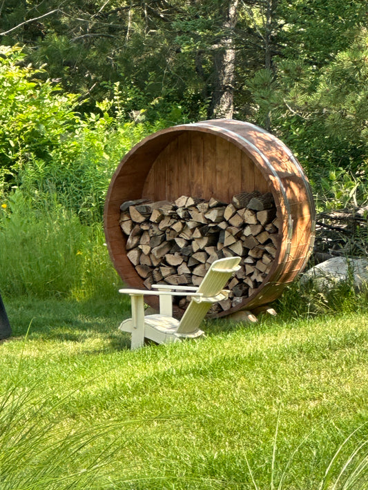 The Barrel Wood Storage - Western Knotty Red Cedar